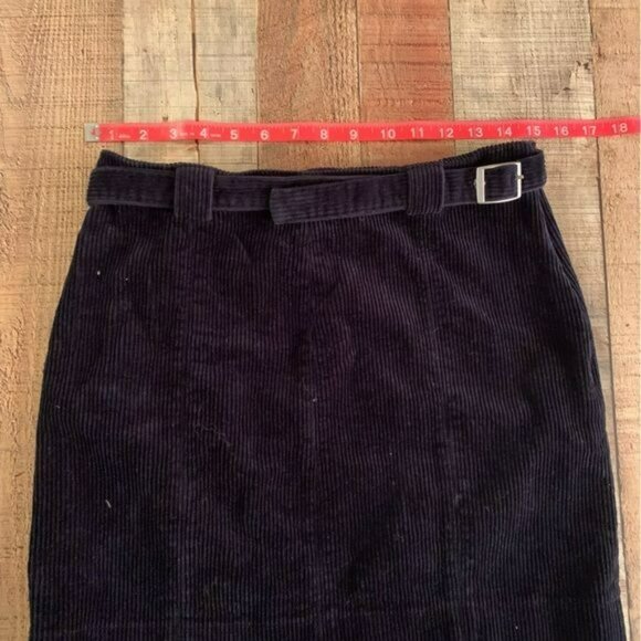 Urban outfitters navy blue corduroy mini skirt with belt -M - Picture 2 of 9